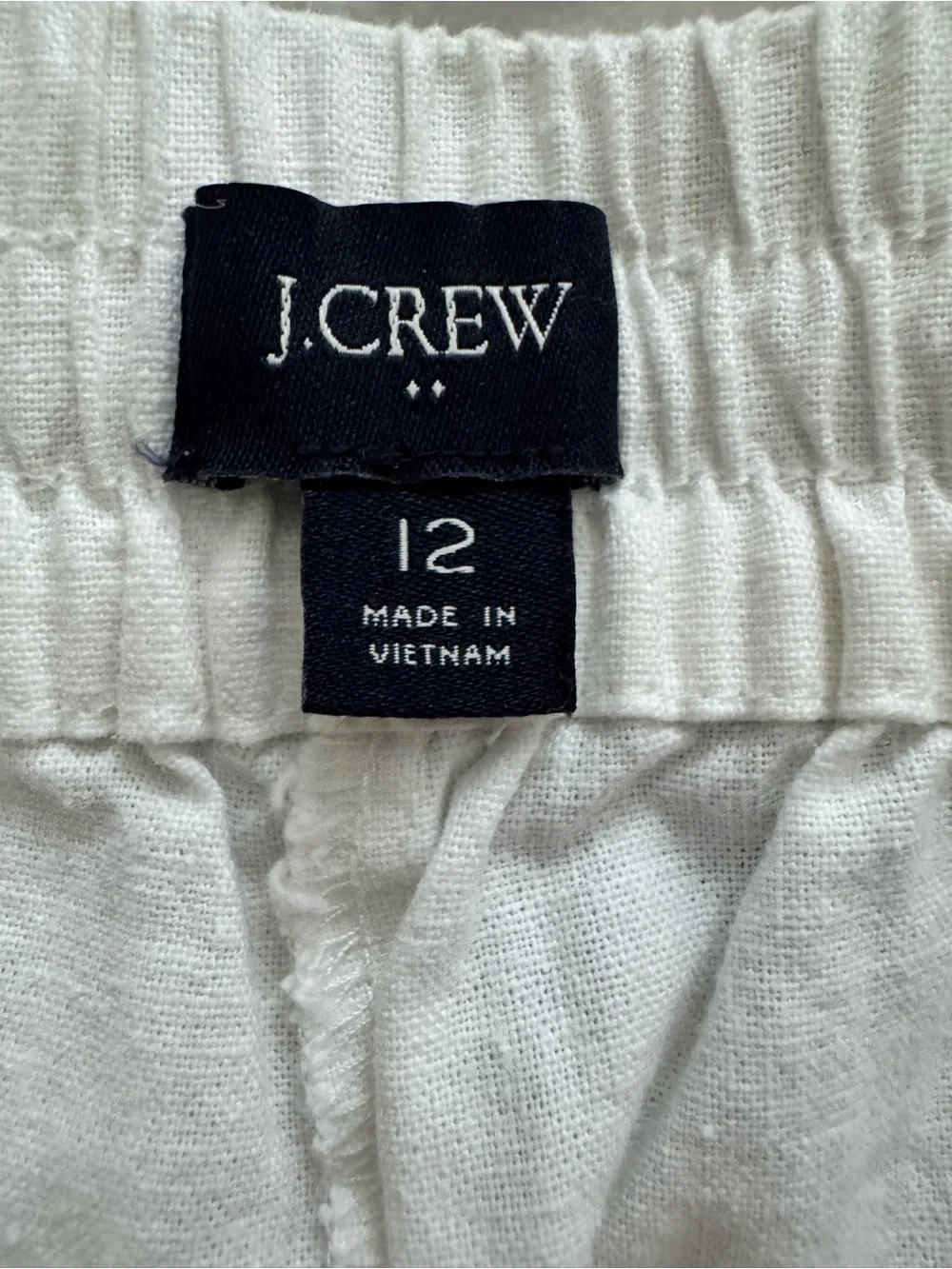 J. Crew white Linen-Blend Cropped Drawstring Pants